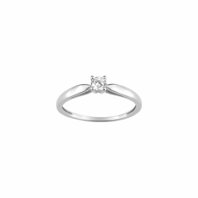 Solitaire en or blanc et diamant 0.15ct