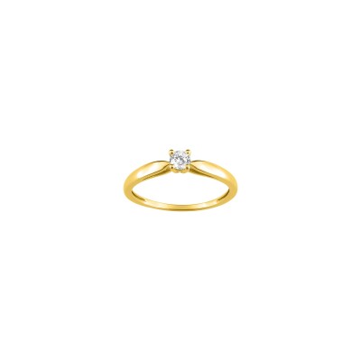 Solitaire en or jaune et diamant 0.15ct