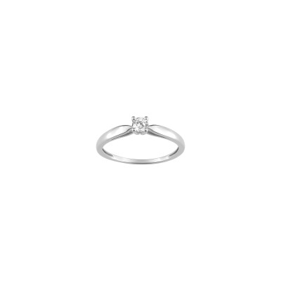 Solitaire en or blanc et diamant 0.15ct