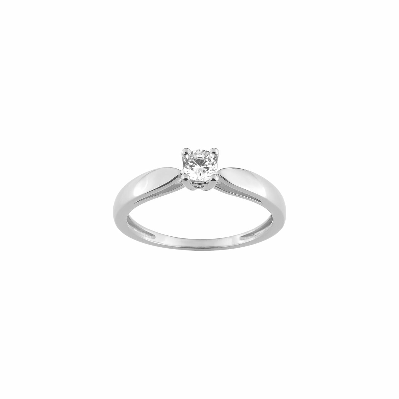 Solitaire en or blanc et diamant 0.25ct