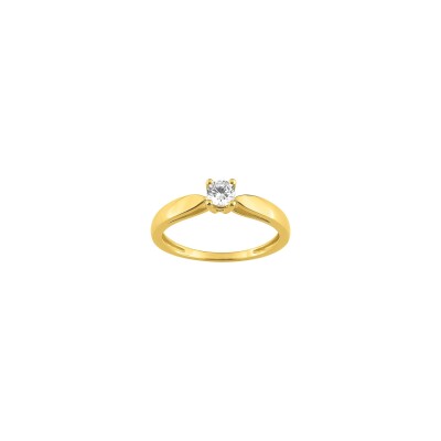 Solitaire en or jaune et diamant 0.25ct