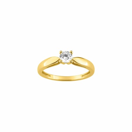 Solitaire en or jaune et diamant 0.30ct