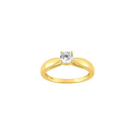 Solitaire en or jaune et diamant 0.40ct