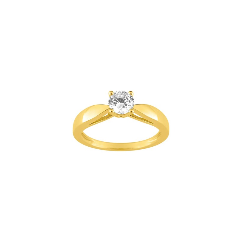 Solitaire en or jaune et diamant 0.50ct