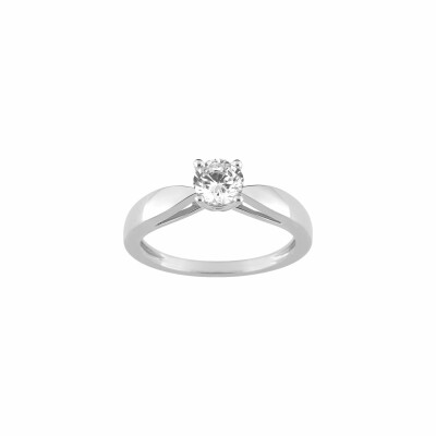 Solitaire en or blanc et diamant 0.5ct