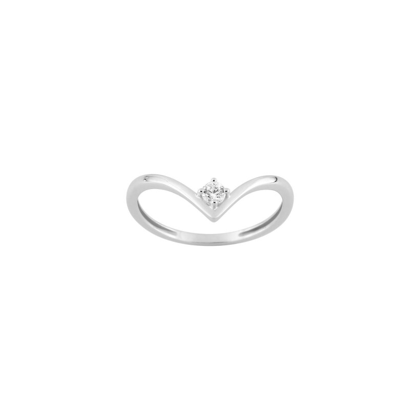 Bague en or blanc et oxyde de zirconium