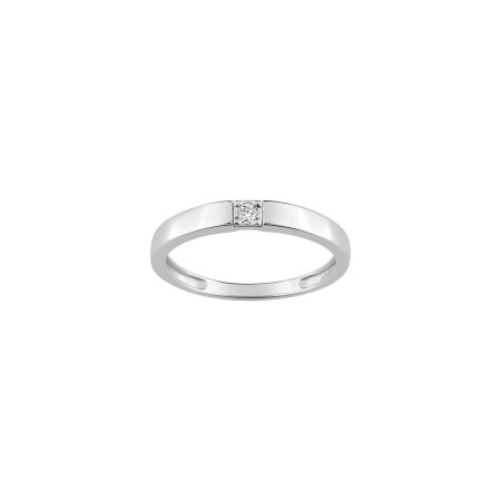 Bague en or blanc et diamant, 0.03ct