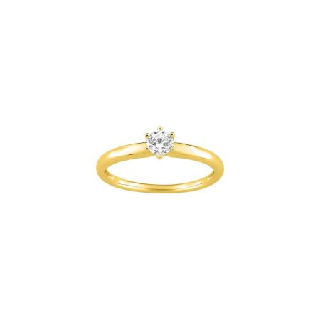 Bague en or jaune et oxyde de zirconium