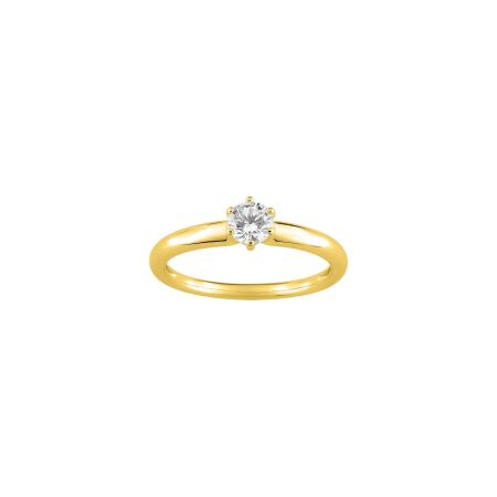 Bague en or jaune et oxydes de zirconium