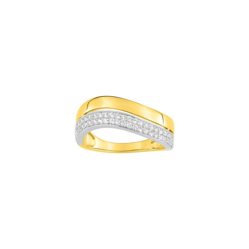 Bague en or jaune rhodié et diamant, 0.31ct