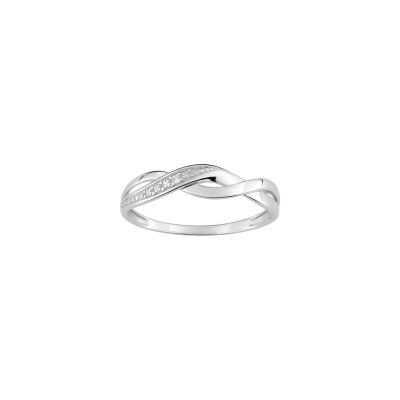 Bague en or blanc et diamant, 0.01ct