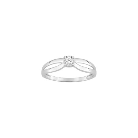 Bague en or blanc et diamant, 0.08ct