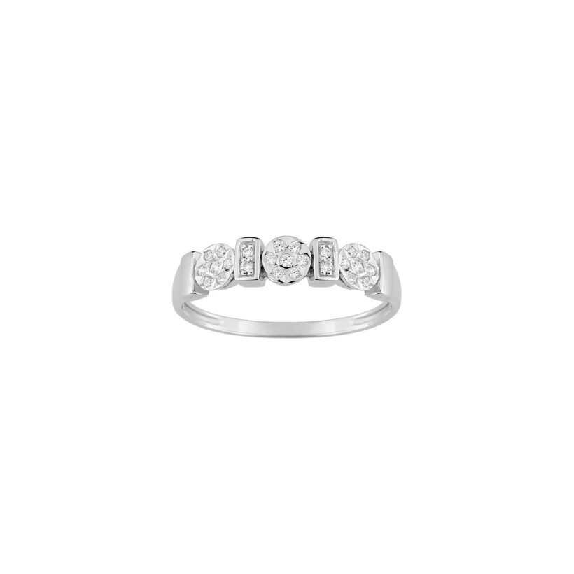 Bague en or blanc et diamant, 0.10ct