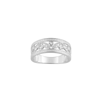Bague en or blanc et diamant, 0.01ct