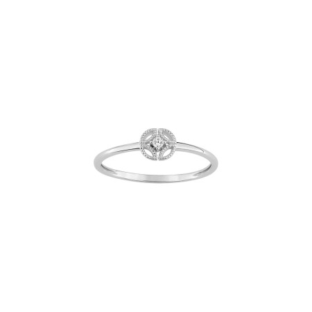 Bague en or blanc et diamant, 0.02ct