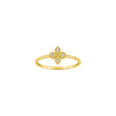 Bague en or jaune et diamant, 0.05ct