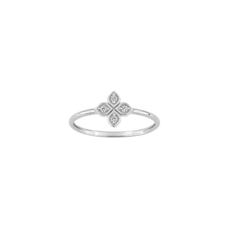 Bague en or blanc et diamant, 0.05ct