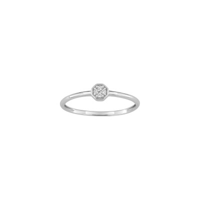 Bague en or blanc et diamant, 0.03ct