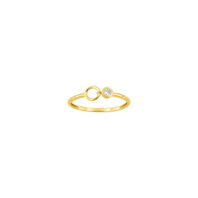 Bague en or jaune et diamant 0.06ct