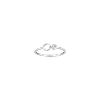 Bague en or blanc et diamant 0.06ct