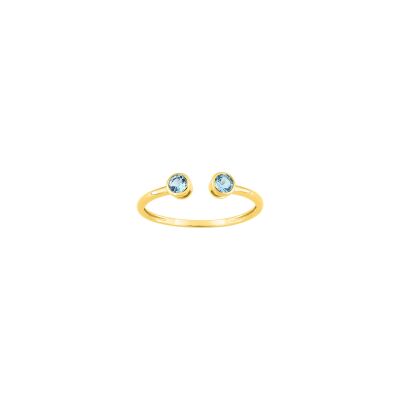 Bague en or jaune et topaze bleue
