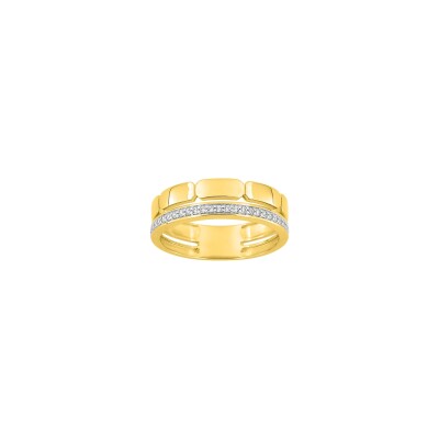 Bague en or jaune et diamant 0.13ct