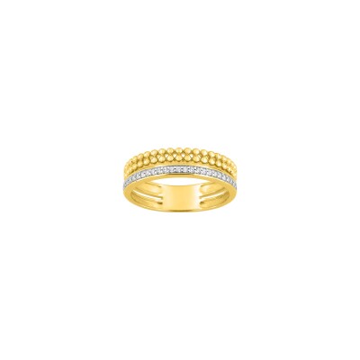 Bague en or jaune et diamant 0.13ct