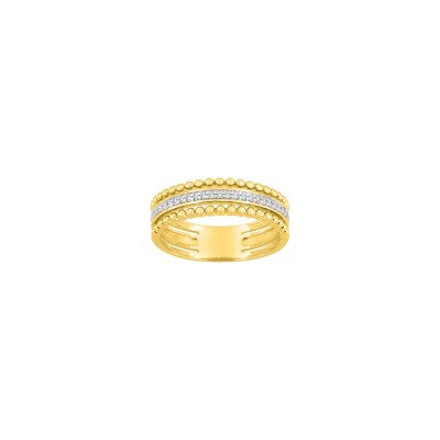 Bague en or jaune et diamant 0.13ct