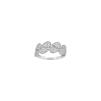 Bague en or blanc et oxyde de zirconium