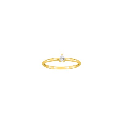 Bague en or jaune et diamant 0.15ct