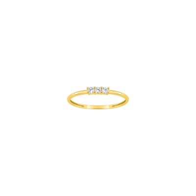 Bague en or jaune et oxyde de zirconium