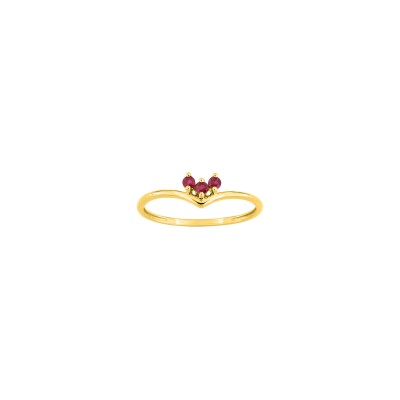 Bague en or jaune et rubis