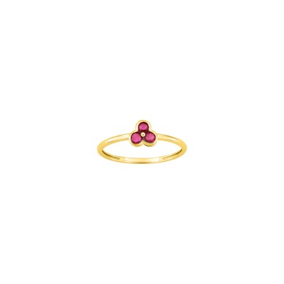 Bague en or jaune et rubis