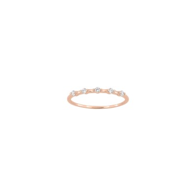 Bague en or rose et diamant 0.11ct