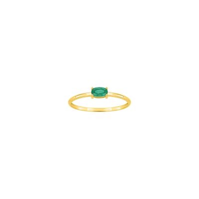 Bague en or jaune et émeraude