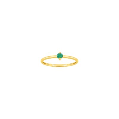Bague en or jaune et émeraude