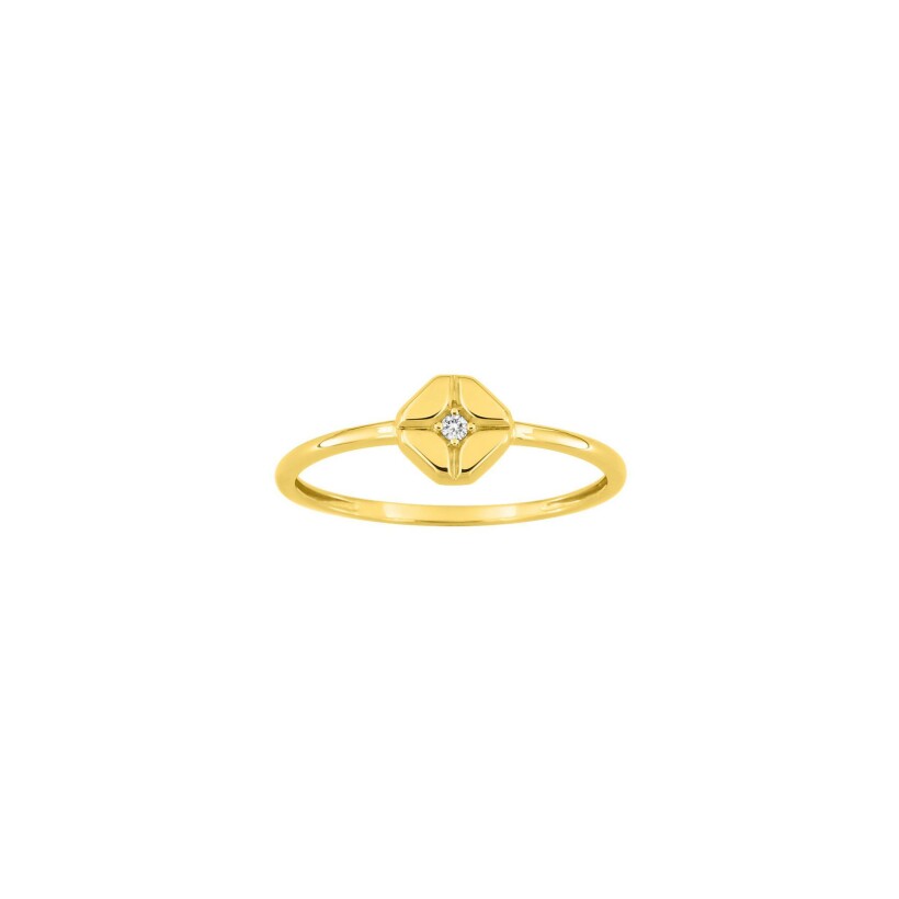 Bague en or jaune et diamants