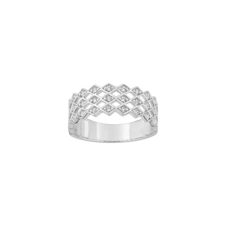 Bague en or blanc et diamants