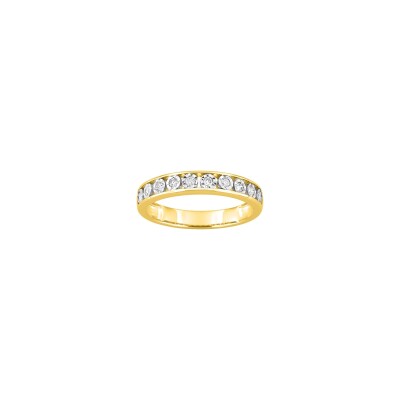 Alliance en or jaune, or blanc et diamant 0.16ct