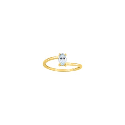 Bague en or jaune et aigue-marine