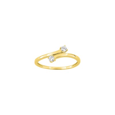 Bague en or jaune et diamants