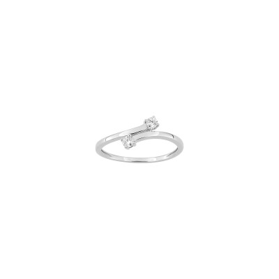 Bague en or blanc et diamant 0.12ct