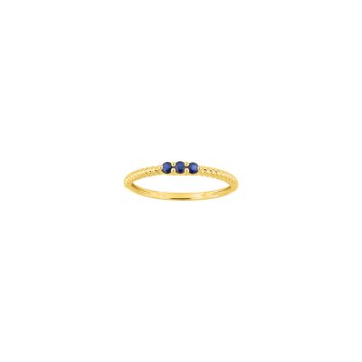 Bague en or jaune et saphir