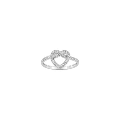 Bague en or blanc et oxyde de zirconium