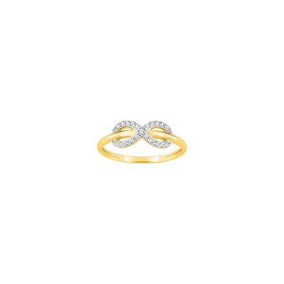 Bague en or jaune et oxyde de zirconium