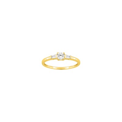 Bague en or jaune et diamant 0.32ct