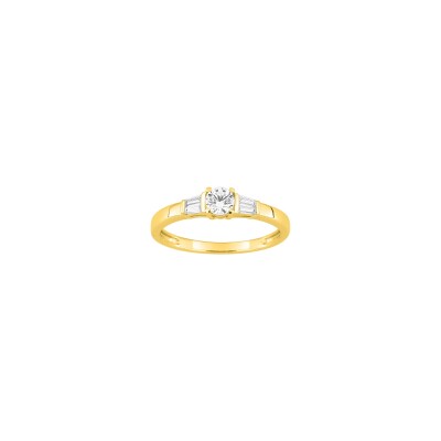 Bague en or jaune et diamant 0.40ct