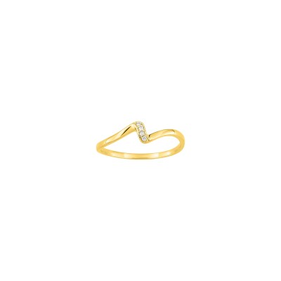 Bague en or jaune et diamant 0.02ct