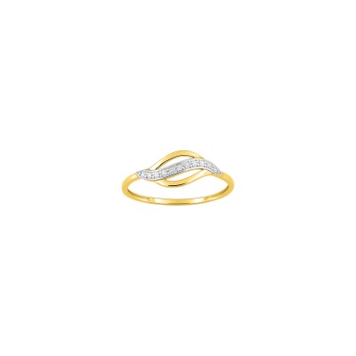 Bague en or jaune et diamant 0.01ct