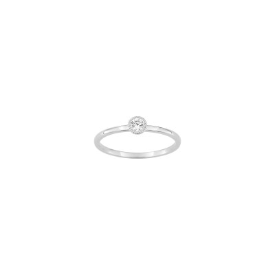 Bague en or blanc et diamant 0.15ct